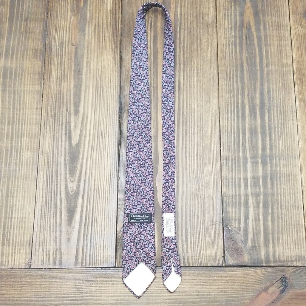 Vintage Christian Dior Paisley Print Silk Tie - Picture 3 of 6